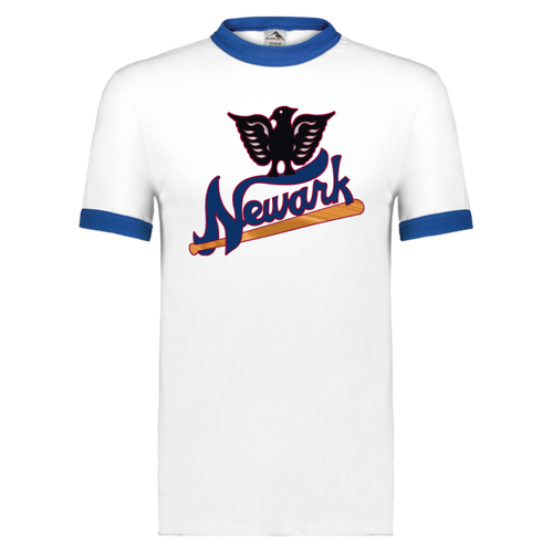 Newark Eagles T-shirt Ringer Negro League Baseball color White/Royal Blue