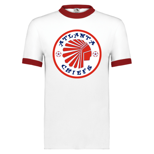 Atlanta Chiefs T-shirt Ringer NASL Soccer color White/Red