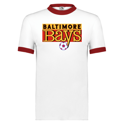 Baltimore Bays T-shirt Ringer NASL Soccer color White/Red