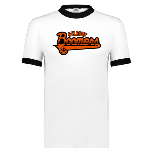 Calgary Boomers T-shirt Ringer NASL Soccer color White/Black