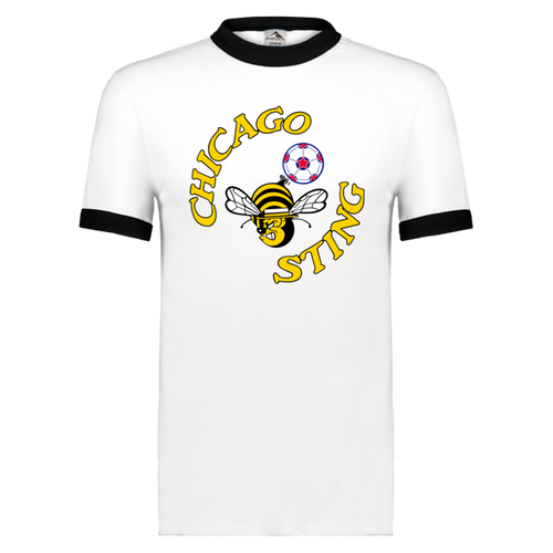 Chicago Sting T-shirt Ringer NASL Soccer color White/Black
