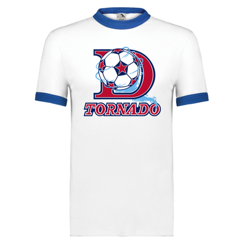 Dallas Tornado T-shirt Ringer NASL Soccer color White/Royal Blue
