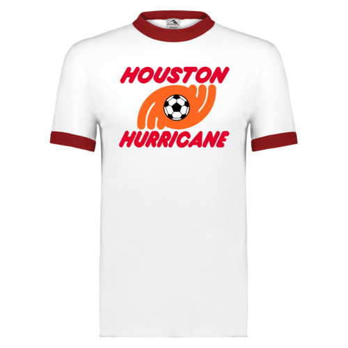 Houston Hurricane T-shirt Ringer NASL Soccer color White/Red