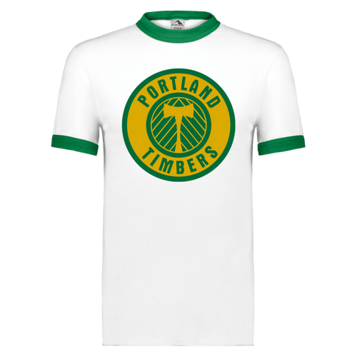 Portland Timbers T-shirt Ringer NASL Soccer color White/Kelly Green