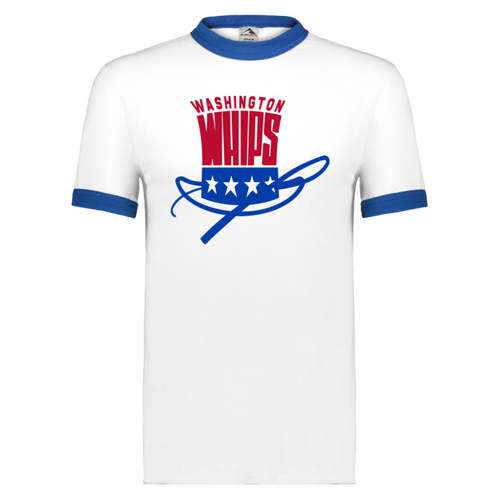 Washington Whips T-shirt Ringer NASL Soccer color White/Royal Blue
