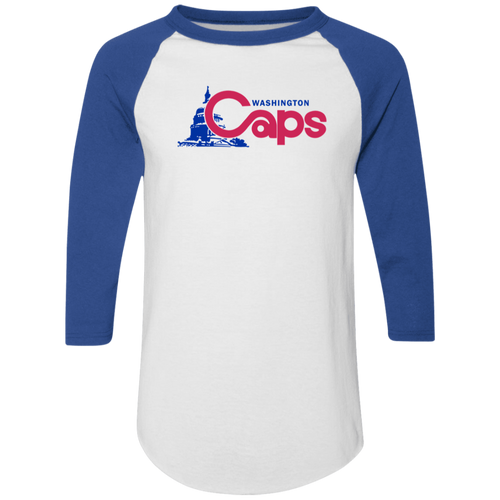 Washington Caps Raglan Shirt ABA Basketball color White/Royal Blue