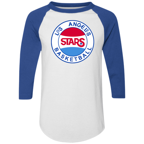 Los Angeles Stars Raglan Shirt ABA Basketball color White/Royal Blue