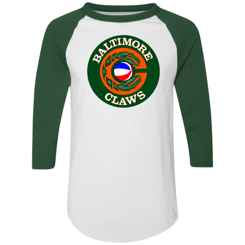 Baltimore Claws Raglan Shirt ABA Basketball color White/Dark Green