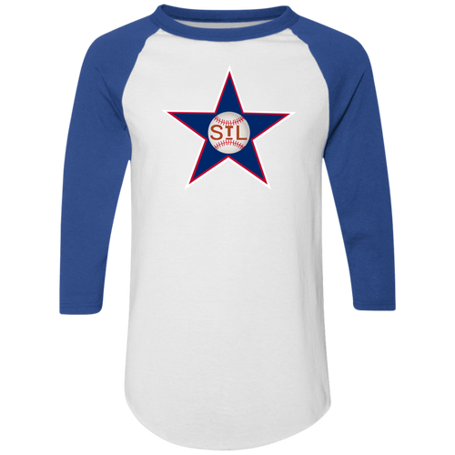 St. Louis Stars Raglan Shirt Negro League Baseball color White/Royal Blue