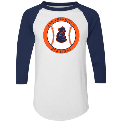 San Francisco Sea Lions Raglan Shirt Negro League Baseball color White/Navy Blue