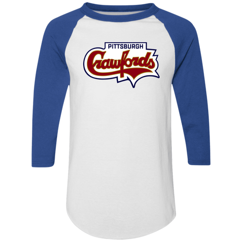 Pittsburgh Crawfords Raglan Shirt Negro League Baseball Color White/Royal Blue