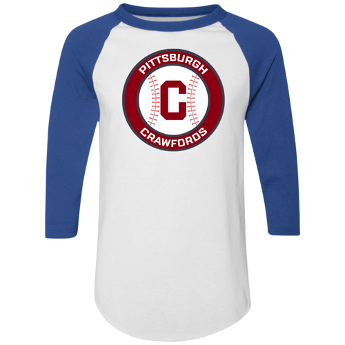 Pittsburgh Crawfords Raglan Shirt Negro League Baseball Color White/Royal Blue