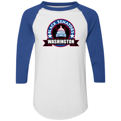 Washington Black Senators Raglan Shirt Negro League Baseball color White/Royal Blue