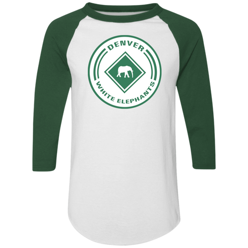 Denver White Elephants Raglan Shirt Negro League Baseball color White/Dark Green