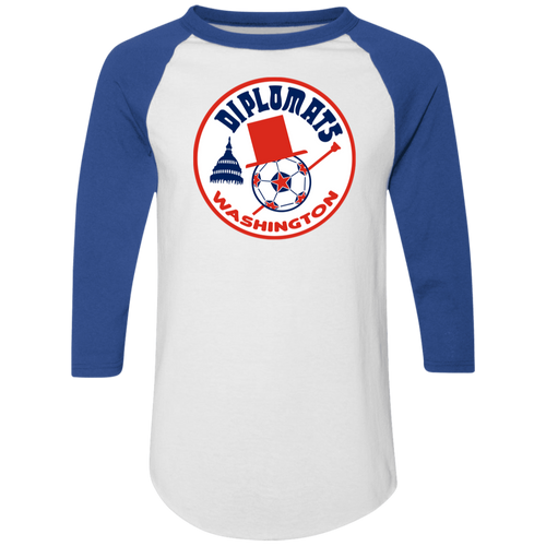 Washington Diplomats Raglan Shirt NASL Soccer color White/Royal Blue