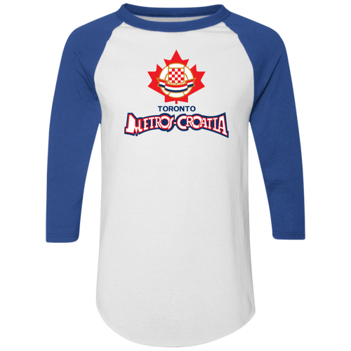 Toronto Metros-Croatia Raglan Shirt Franchise NASL Soccer color White/Royal Blue