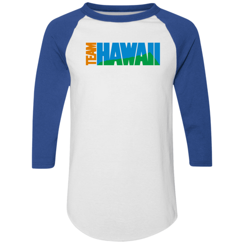 Team Hawaii Raglan Shirt NASL Soccer color White/Royal Blue