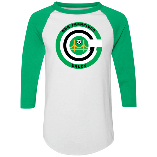 San Francisco Gales Raglan Shirt Franchise USA Soccer color White/Kelly Green