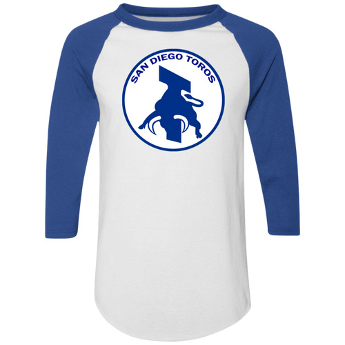 San Diego Toros Raglan Shirt Franchise NASL Soccer color White/Royal Blue