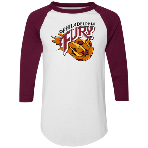 Philadelphia Fury Raglan Shirt Franchise NASL Soccer color White/Maroon