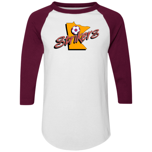 Minnesota Strikers Raglan Shirt Franchise NASL Soccer color White/Maroon