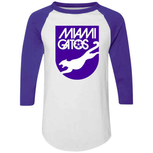 Miami Gatos Raglan Shirt NASL Soccer color White/Purple