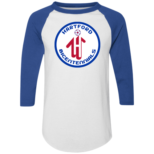Hartford Bicentennials Raglan Shirt NASL Soccer color White/Royal Blue
