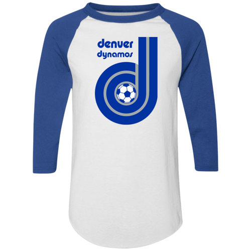 Denver Dynamos Raglan Shirt Franchise NASL Soccer color White/Royal Blue