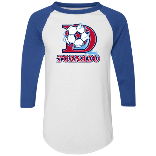 Dallas Tornado Raglan Shirt NASL Soccer color White/Royal Blue