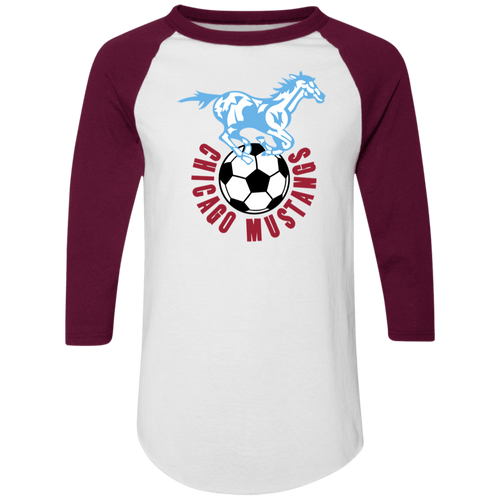 Chicago Mustangs Raglan Shirt NASL Soccer color White/Maroon