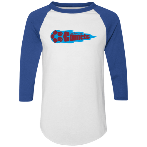 Baltimore Comets Raglan Shirt Franchise NASL Soccer color White/Royal Blue