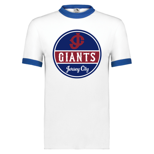 Jersey City Giants Ringer T-shirt Negro League Baseball color White/Royal Blue