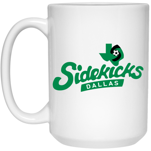 Dallas Sidekicks Mug 15oz Glossy Ceramic MISL Soccer color White