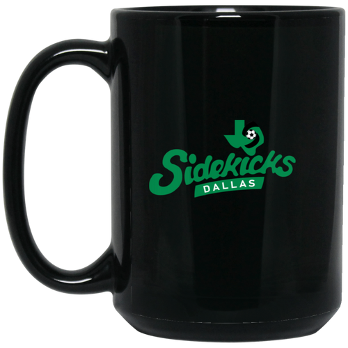 Dallas Sidekicks Mug 15oz Black Glossy Ceramic MISL Soccer