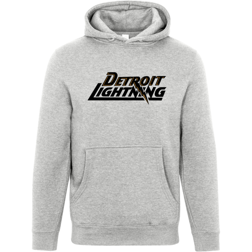 Detroit Lightning Hoodie Pullover Premium MISL Soccer color Heather Grey
