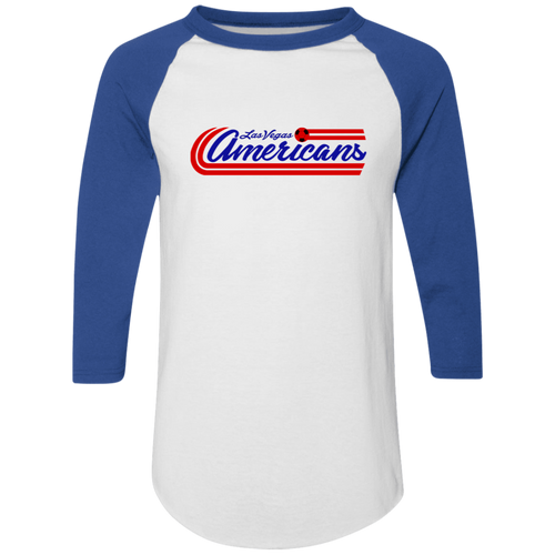 Las Vegas Americans Raglan Shirt Colorblock MISL Soccer color White/Royal Blue
