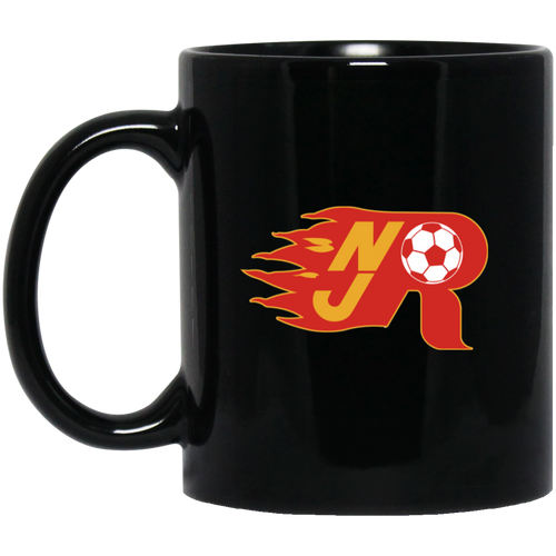 New Jersey Rockets Mug 11oz Black Glossy Ceramic MISL Soccer