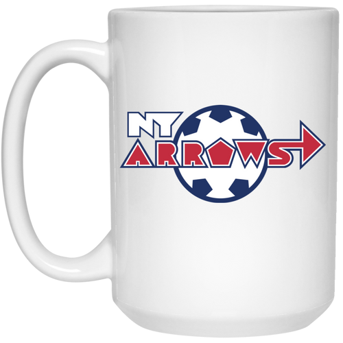 New York Arrows Mug 15oz Glossy Ceramic MISL Soccer color White