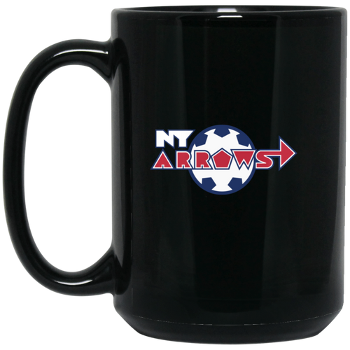 New York Arrows Mug 15oz Black Glossy Ceramic MISL Soccer