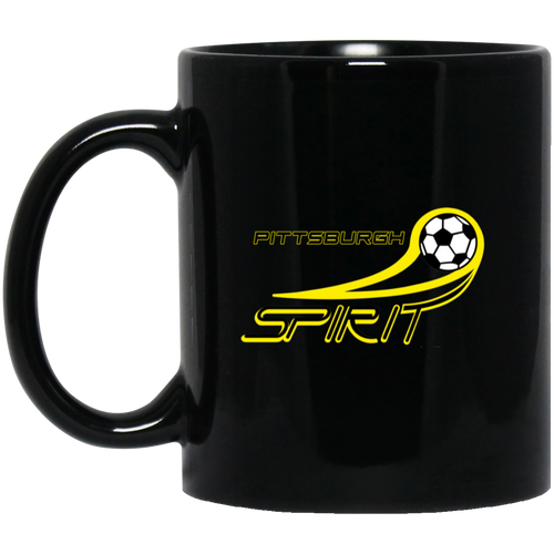 Pittsburgh Spirit Mug 11oz Black Glossy Ceramic MISL Soccer