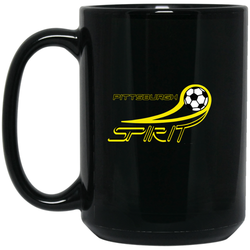 Pittsburgh Spirit Mug 15oz Black Glossy Ceramic MISL Soccer