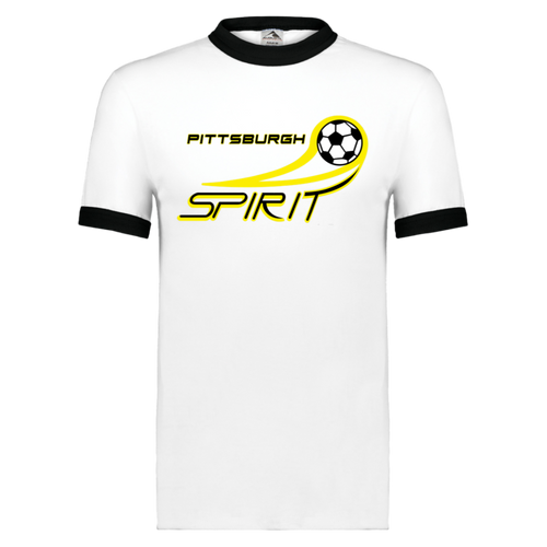 Pittsburgh Spirit Ringer T-shirt MISL Soccer color White/Black