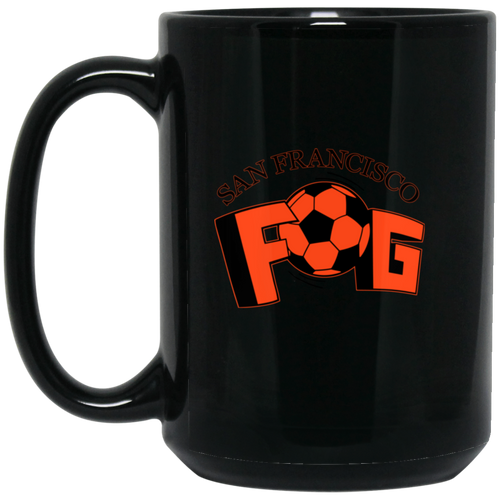 San Francisco Fog Mug 15oz Black Glossy Ceramic MISL Soccer
