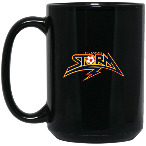 St. Louis Storm Mug 15oz Black Glossy Ceramic MISL Soccer