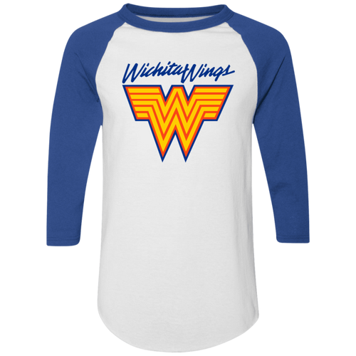 Wichita Wings Raglan Shirt Colorblock MISL Soccer color Athletic White/Royal Blue