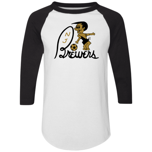 New Jersey Brewers Raglan Shirt Colorblock ASL Soccer color White/Black