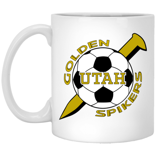 Utah Golden Spikers Mug 11oz White Glossy Ceramic ASL Soccer