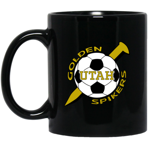 Utah Golden Spikers Mug 11oz Black Glossy Ceramic ASL Soccer