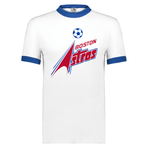 Boston Astros Ringer T-shirt ASL Soccer color White/Royal Blue