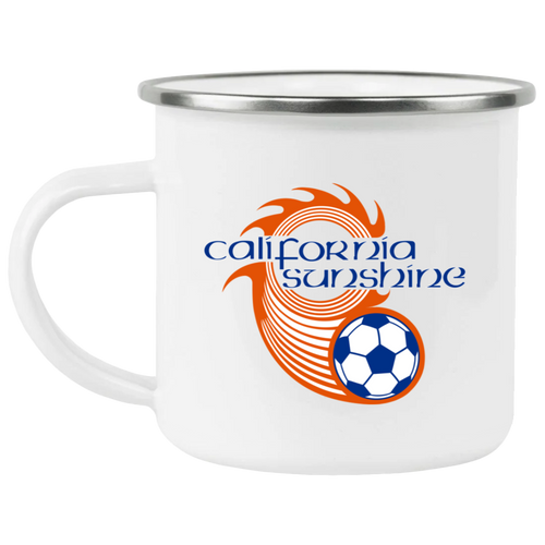 California Sunshine Camping Mug 12oz Enamel ASL Soccer